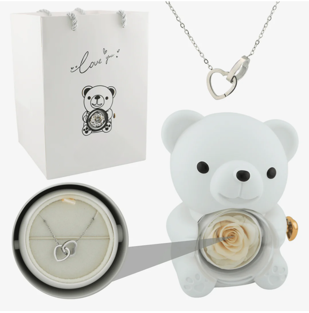 Forever Rose Bear med box