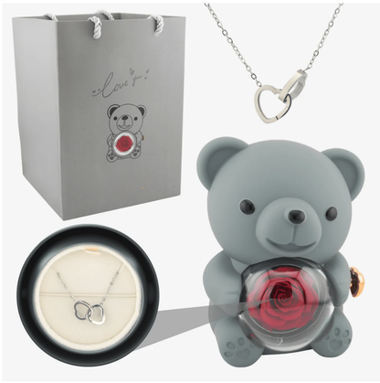 Forever Rose Bear med box