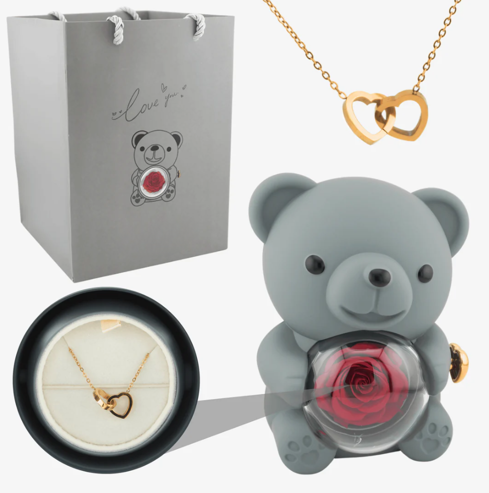 Forever Rose Bear med box