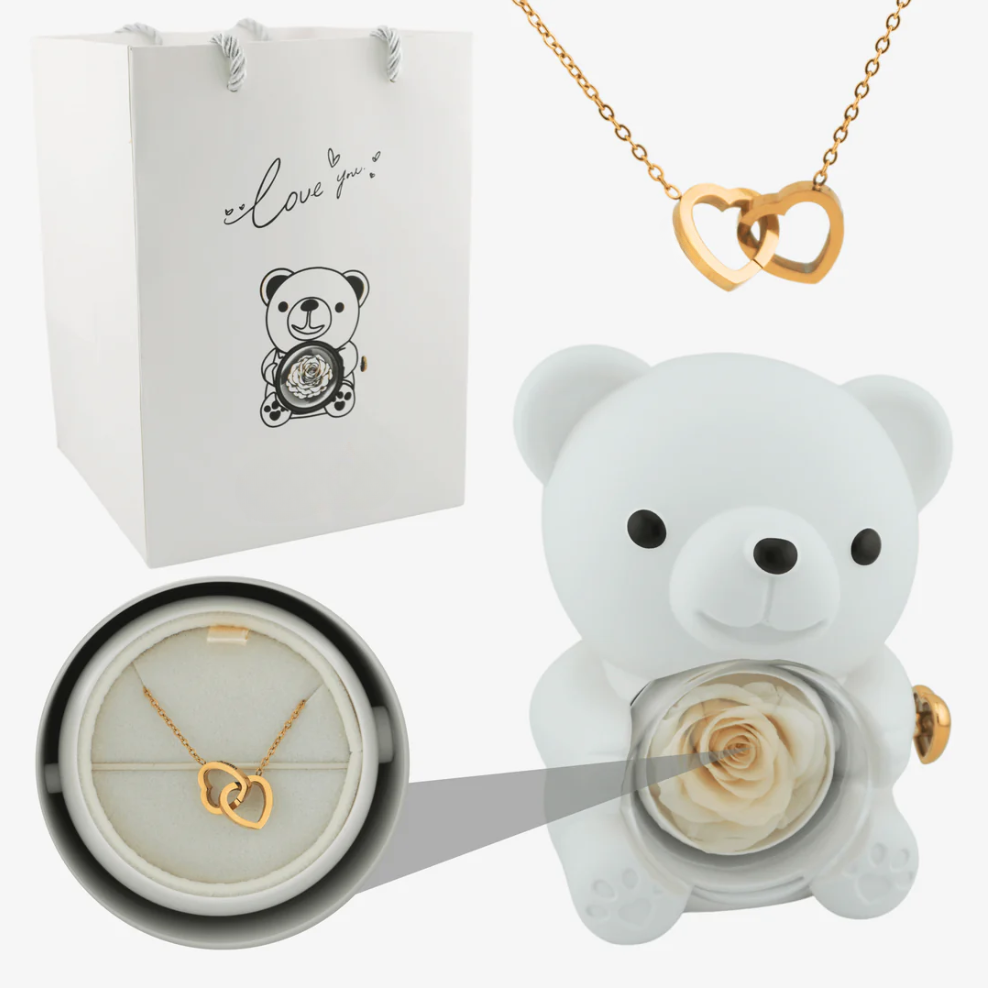 Forever Rose Bear med box