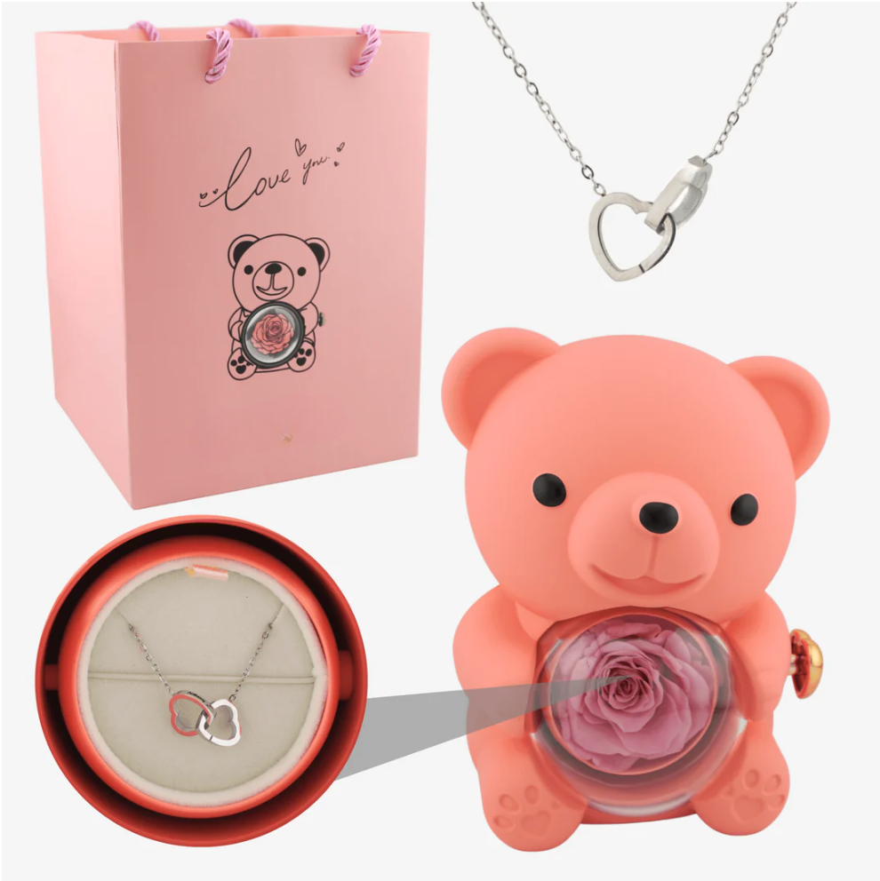 Forever Rose Bear med box