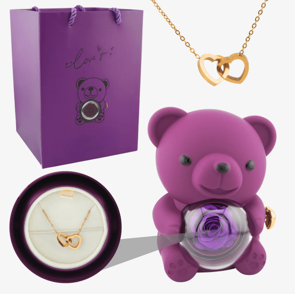 Forever Rose Bear med box