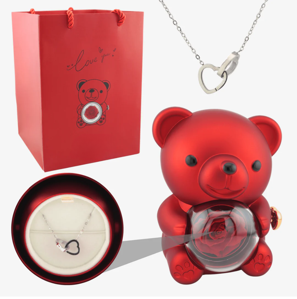 Forever Rose Bear med box