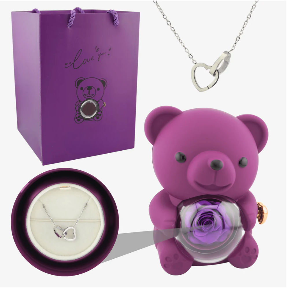 Forever Rose Bear med box